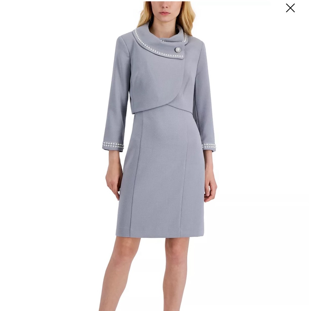 TAHARI ASL Beaded Dress Suit